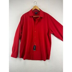 Nautica Dress Shirt Mens XL Slim Fit Red Long Sleeve Stretch Button Down NWT